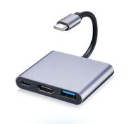 Adaptador USB-C HDMI, 4K@60HZ HDMI-3-in-1 Adapter PD 100W, U-SB 3.0 5Gbps, USB C a HDMI Compatible con M-acBook Pro/Air, D-ell XPS, S-urface Pro, G-alaxy S24/S25