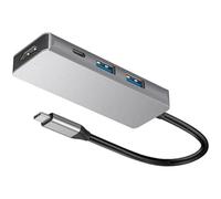Adaptador USB C HDTV 4 en 1 divisor USB C con 4K HDTV tipo 2 puertos USB 3.0 de carga rápida para teléfono
