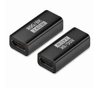 Adaptador USB-C Hembra a Hembra de 240W 80Gbps, Recto, Negro (Paquete de 2) Black