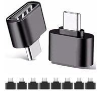 Adaptador USB C hembra a USB 3.0 macho (2 unidades) compatible con su Nokia TA-1334, versátil, funciones adicionales como teclado, pulgar, ratón, etc. (negro)