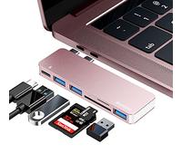 Adaptador USB C HUB para MacBook Pro/MacBook Air 2020 2019 2018 13" 15" 16", USB-C Accesorios Compatible con MacBook Pro con 3 puertos USB 3.0, lector de tarjetas TF/SD, Thunderbolt 3 Power Delivery