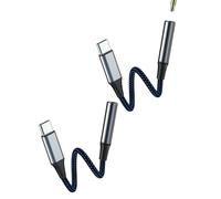 Adaptador USB C Jack 3,5 mm Aux Cable Audio Auriculares Adapter (2 Pack) Divisor para Apple iPhone 15 para iPad compatible con Samsung Galaxy MacBook Accesorios Auriculares Tipo Cable Conector NS-3.5