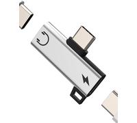 Adaptador USB-C Jack Audio Carga (2 en 1) Cable Compatible para Samsung S22, S23 y Apple iPhone 15 Auriculares Divisor Headphone Toma