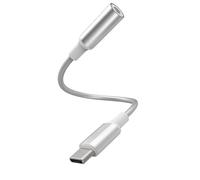 Adaptador USB-C Macho a Conector Jack 3.5mm Hembra Reforzado Trenzado