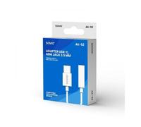 Adaptador SAVIO AK-52 USB-C a Mini Jack 3.5 mm DAC Blanco Macho-Hembra
