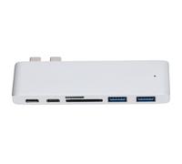 Adaptador USB C Mini Multi Puerto Hub para MacBook Air 2018-2020 y MacBook Pro 2016-2020, Dongle USB Tipo C de aluminio con conexión simultánea 6