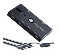 Adaptador USB C multipuerto con funcionalidad 6 en 1 tipo C USB a 4 puertos USB Splitter estación de acoplamiento de transferencia rápida de 10 Gbps Hub de expansión de escritorio