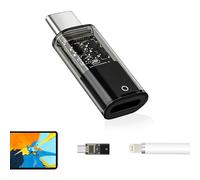 Adaptador USB C para Apple Pencil 1ª Generación, Adaptador de Carga y Emparejamiento Bluetooth, Conector Macho a Hembra USB-C a Lightning para iPad 10ª Generación, Diseño Compacto y Portátil, Negro