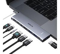 Adaptador USB C para MacBook Pro/Air M1 M2 2022 2021 13" 15" 16", Mac Dongle con HDMI 4K, Thunderbolt 3, 3 USB 3.0, USB C 3.0 y audio de 3,5 mm