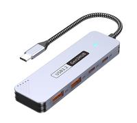 Adaptador USB C portátil de aluminio de 10 Gbps, 2 tipos + 2 dongle multipuerto para expansión de teléfono portátil para portátiles y tabletas