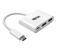 Adaptador USB-C (Tipo-C) a HDMI 4K con Puertos de Carga USB-A y USB-C PD, USB 3.1, Gen 1, Thunderbolt 3, 4K x 2K @30Hz