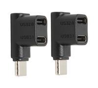 Adaptador USB C USB 3.1 Diseño reversible Conector en ángulo de 90 grados Macho a Hembra Extensión Sincronización de datos Hasta 10 Gbps