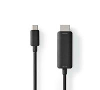 NEDIS CCGB64655BK20 Adaptador USB | USB 3.2 Gen 1 | USB-C™ Macho | HDMI Macho | 2 m | Redondo | niquelado | PVC | Negro | Caja