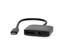 Adaptador USB-C | USB 3.2 generación 1 | USB-C macho | Salida DisplayPort hembra/HDMI | 8K@30Hz | 0,20m | Redondo | Niquelado | Negro | Caja
