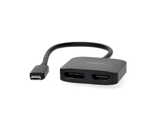 Adaptador USB-C | USB 3.2 generación 1 | USB-C macho | Salida DisplayPort hembra/HDMI | 8K@30Hz | 0,20m | Redondo | Niquelado | Negro | Caja