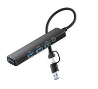 Adaptador USB C + USB de 5 puertos para 5 en 1 USB C/USB Dongle 3 x USB 2.0 + 1 x USB 3.0 + 1 adaptador XTYPE C para teclados portátiles