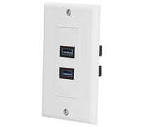 Adaptador USB Caso de Carga Múltiple, Placa de Pared USB 3.0 2 Puertos con Transmisión Alta Velocidad Montaje Montaje Receptáculos para Teléfonos Inteligentes, Dispositivos Electrónicos Tabletas