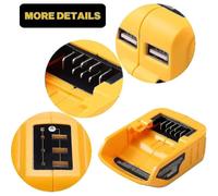 Adaptador USB DCB090 para todos los cargadores USB "Dewalt" para baterías de iones de litio de 10,8
