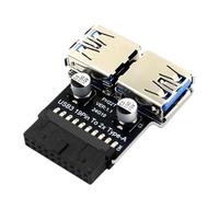 Adaptador USB de 19/20 pines a conector USB 2 puertos USB 3.0 placa base placa base PC placa base elevador de extensión de 19 pines