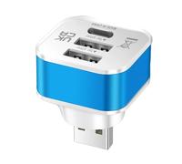 Adaptador USB de 3 puertos, extensor de carga rápida, divisor múltiple para coche, conector de expansión de energía móvil, fuente de alimentación