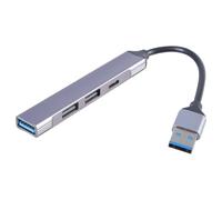 Adaptador USB de 4 puertos USB divisor USB 3.0 USB 2.0 tipo C para computadora, teléfono, tabletas, aleación de aluminio