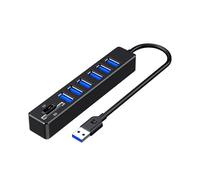 Adaptador USB de 8 puertos con ranuras para lector de tarjetas, transferencia de datos de velocidad rápida para portátiles y adaptador de extensión USB de PC