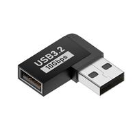 Adaptador USB de ángulo recto, adaptador de 90 grados - Adaptador USB A macho a USB A macho a hembra,Transferencia de datos de 10 GBPS, conector extensor USB para computadora portátil, PC, TV