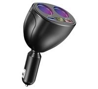 Adaptador USB de carga para coche, 2 enchufes, encendedor de cigarrillos, divisor de carga rápida, adaptador de encendedor, pantalla LED para teléfono