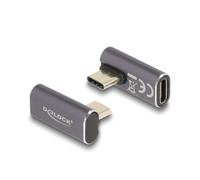 Adaptador USB Delock 40 Gbps USB Type-C™ PD 3.0 100 W - Enchufe a toma girada en ángulo izquierda/derecha 8K 60 Hz metal