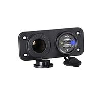 Adaptador USB for Coche de 12 V Tipo C, Montaje en Panel, 2 Puertos, Toma mechero 3.0 Super QC Fast(Dual Qc3.0 Port)