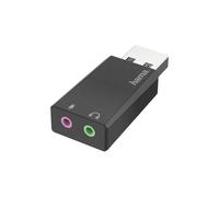 Adaptador USB - Hama - 200323 - 1 x USB 2.0 - 2 x miniJack 3.5 mm - Color negro