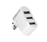 Adaptador USB Hub 3,0, Divisor de Lector de Disco U de Alta Velocidad con rotación de 180, 3 Puertos USB 2,0 for Ordenador, PC, portátil, Mac Mini, Accesorios(White 3.0)