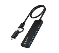 Adaptador USB Hub USB 3.0, 4 en 1 USB C Hub Multipuerto USB 3.0 con 4 Puertos USB 3.0 de 5Gbps para Portátiles, Ordenadores de Sobremesa, Memorias USB y Otros Dispositivos USB