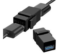 Adaptador USB Keystone Jack, enchufe USB Keystone Jack - Inserto de enchufe de interfaz de panel de salida USB3.0 de 2 piezas,Adaptador de acoplador de extensión de placa de pared USB para dormitorio,