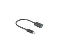 Adaptador usb lanberg usb tipo c m 3.1 a usb tipo a h 15cm otg negro