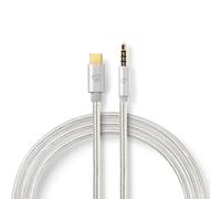 Adaptador USB Nedis | USB 2.0 | Conector USB-C™ | Conector de 3,5 mm | 1.00 m | redondo | dorado | trenzado / nylon | aluminio | embalaje con ventana