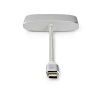 Adaptador USB Nedis | USB 3.1 | USB-C™ macho | USB-A hembra toma USB-C™ / toma VGA | 5 Gbps | 0,20 m | redondo | chapado en oro | trenzado / nailon | plateado | embalaje con ventana de visualización
