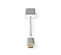 Adaptador USB Nedis | USB 3.2 Gen 1 | Conector USB-C™ | DisplayPort | 0,20 m | redondo | chapado en oro | trenzado / nylon | plata | embalaje con ventana