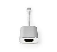 Adaptador USB Nedis | USB 3.2 Gen 1 | Enchufe USB-C™ | HDMI™ | Suministro eléctrico | 0,20 m | redondo | dorado | trenzado / nailon | plateado | embalaje con ventana