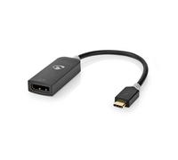 Adaptador USB Nedis USB 3.2 Gen1 - Conector USB-C™, toma DisplayPort, 0,20 m, redondo, chapado en oro, PVC, gris