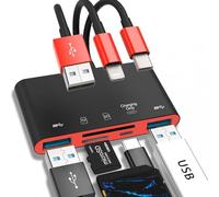 Adaptador USB OTG y Lector de Tarjetas de Memoria SD, 5 en 1, para iPhone/iPad, Dispositivos USB C y USB A con Ranuras para Tarjetas Micro SD y SD, soporta SDHC/SDXC/MMC