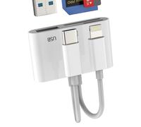 Adaptador USB para iPhone 17 16 Pro Max Cable a Lightning USB C OTG Tipo C MacBook Compatible con Samsung Conector para Apple Enchufe para iPad Lector de Tarjetas Externo 3.0 TF PC Doble Tableta