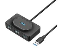 Adaptador USB portátil, concentrador de datos USB - Distribuidor fino con 4 puertos, concentradores portátiles, adaptador de seguridad, diseño compacto y de alta velocidad para teléfonos móviles
