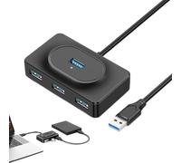 Adaptador USB portátil, hub USB de datos | Divisor USB Extender USB con 4 puertos USB - Hub USB compacto Diseño ligero Circuitos seguros para viajes y oficinas