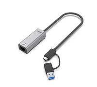 Adaptador USB Red UNITEK U1313C 2.5Gbps Type-A y Type-C Aluminio Space Grey