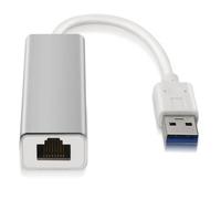AISENS A106-0049 - Conversor Adaptador de Red RJ45 a USB 3 (15 cm, 10/100/1000 Mbps para PC y Portátiles) Color Plata