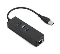 Adaptador USB RJ45 , DM-HE27 RTL8153 Adaptador Convertidor USB 3.0 Ethernet con 3 Puertos 3.0 Hub a RJ45 sin Unidad, Convertidor USB Hub Ethernet Adaptador USB 3.0 Gigabit para Conexión en Calie