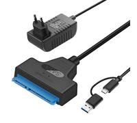 Adaptador USB SATA - Convertidor SATA III a USB 3.0 para discos duros externos e internos SSD/HDD de 2,5" y 3,5" - Compatible con Windows, Mac, Linux - Plug & Play para un uso rápido y fácil - Incluye