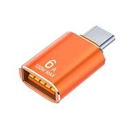 Adaptador USB - Selección de color naranja, negro y plateado, adaptador | Enchufe convertidor de teléfono móvil portátil, ratón compacto, teclado, controlador de juego, emparejamiento, bolso,