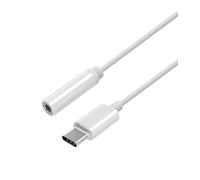 Adaptador usb tipo-c a audio aisens a109-0384 - conectores usb tipo-c macho / jack 3.5 hembra - 15cm - blanco